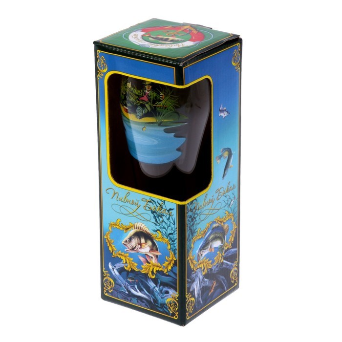 Стакан пивной «Рыбалка», 500 мл, рисунок МИКС