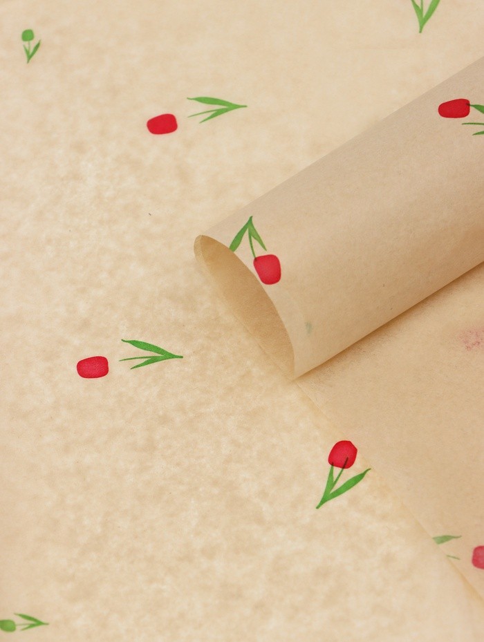 Бумага упаковочная тишью, «Цветы», желтый, 50 см × 70 см 17 грамм