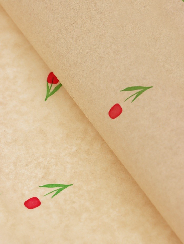 Бумага упаковочная тишью, «Цветы», желтый, 50 см × 70 см 17 грамм