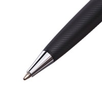 Ручка подарочная Calligrata «Карбон», шариковая, поворотная, в футляре кожзам, корпус чёрный с серебристым