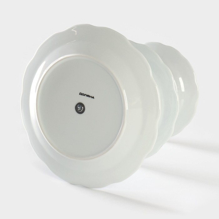 Этажёрка для фруктов и десертов Доляна «Цветочный вальс», 3 яруса, d=15.5/17/23 см, керамика, разноцветная