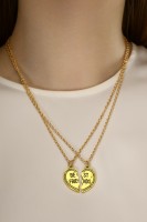 Кулоны парные «Неразлучники» best friends, сердце, цвет чернёное золото, 40 см