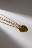 Кулоны парные «Неразлучники» best friends, сердце, цвет чернёное золото, 40 см