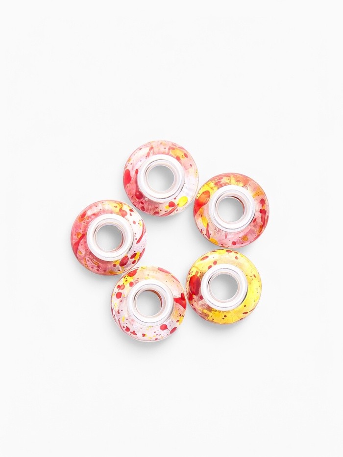 Бусины «Акварель», для творчества, цвет прозрачно-красный