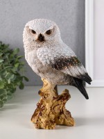 Фигура полистоун «Сова на коряге», с глиттером, 22×14 см