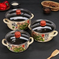 Набор кастрюль «Римские каникулы», 3 предмета: кастрюли 2 л, 3 л, 4 л, стеклянные крышки, цвет бежевый