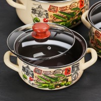 Набор кастрюль «Римские каникулы», 3 предмета: кастрюли 2 л, 3 л, 4 л, стеклянные крышки, цвет бежевый