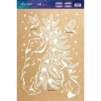 Наклейки новогодние для окон «Гравюра», многоразовые, 33 х 50 см