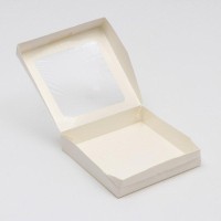 Контейнер на вынос, с окном, белый, упаковка, 20 х 20 х 4 см