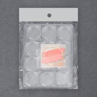 Органайзер для хранения мелочей, 12 баночек, 4 мл, 12×10×2 см, прозрачный