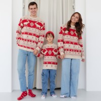 Свитер вязаный новогодний KAFTAN Scandinavia, размер 52, красный