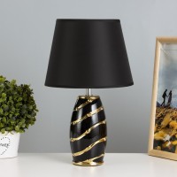 Настольная лампа "Касиния" Е14 40Вт черно-золотой 22х22х35 см RISALUX