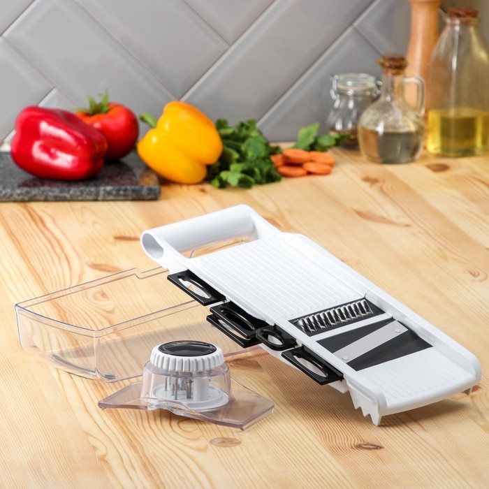 Слайсер универсальный Magistro Vegan pro, 5 насадок, цвет чёрно-белый