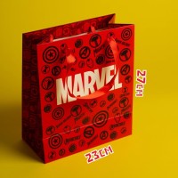 Пакет ламинат вертикальный "MARVEL", Мстители, 23х27х11,5 см