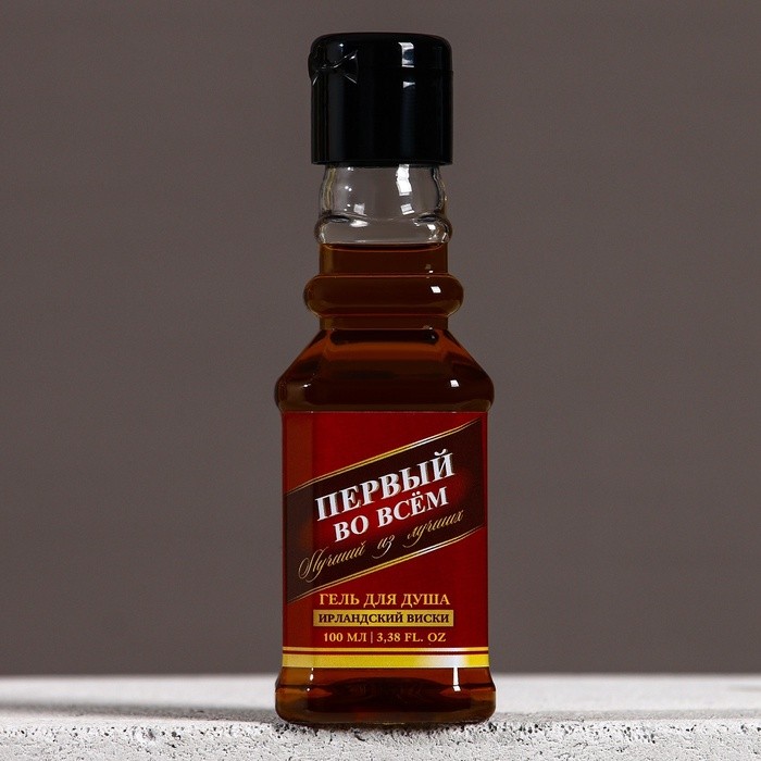 Гель для душа во флаконе виски «Первый во всём», 100 мл, аромат ирландского виски Гель для душа во флаконе виски «Первый во всём», 100 мл, аромат ирландского виски