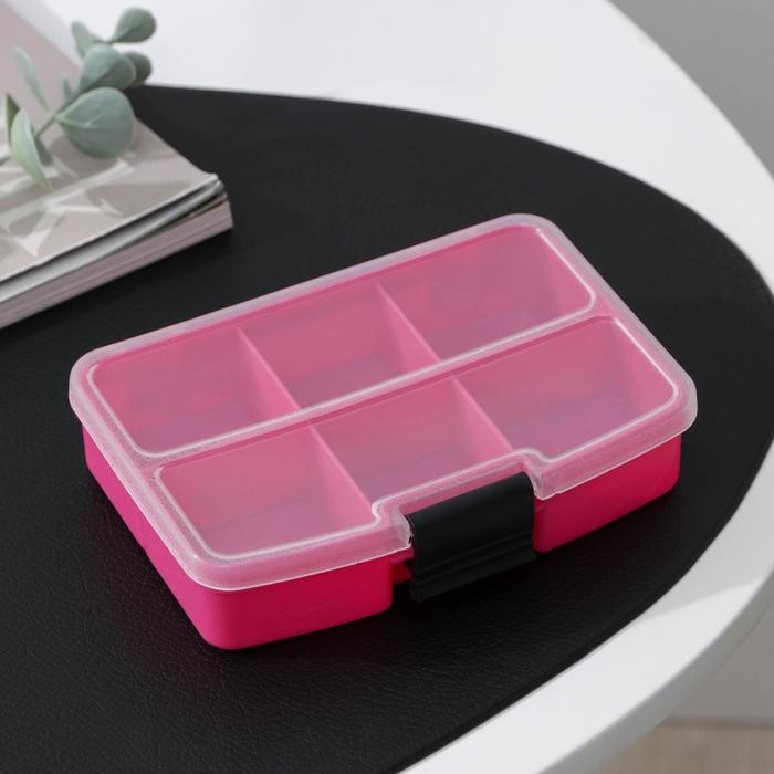 Бокс для хранения, 9 отделений, 19×13×3 см, цвет МИКС