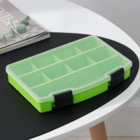 Бокс для хранения, 9 отделений, 19×13×3 см, цвет МИКС