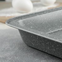Противень Доляна «Элин. Мрамор», 22×23×5 см, антипригарное покрытие, цвет серый