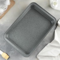 Противень Доляна «Элин. Мрамор», 22×23×5 см, антипригарное покрытие, цвет серый