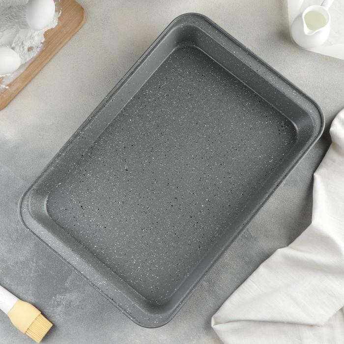 Противень Доляна «Элин. Мрамор», 22×23×5 см, антипригарное покрытие, цвет серый