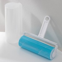 Ролик для чистки одежды в футляре, 18×17.5×6 см, пластик, силикон, голубой