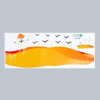 Наклейка пластик интерьерная цветная "Пшеничные поля" 24х60 см