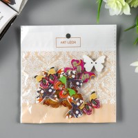 Набор пуговиц декоративных дерево "Бабочки яркие" (набор 12 шт) 2,7х2,1 см