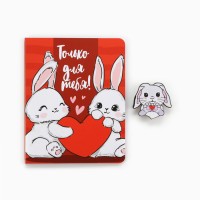 Значок на открытке «Зайчик», 10 х 8 см