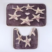 Набор ковриков для ванной и туалета Доляна «Звёзды», 2 шт: 40×50, 50×80 см