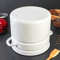 Кастрюля, 6 л, индукция, без деколи, цвет белый