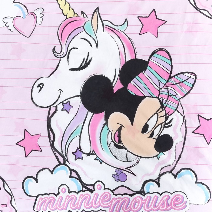 Детское постельное бельё 1,5 сп "Minnie Mouse" с единорогом, 143*215 см, 150*214 см, 50*70 см -1 шт, поплин