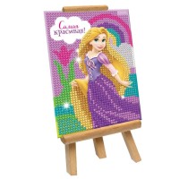 Алмазная мозаика для детей "Самая красивая!" Принцессы: Рапунцель + емк, стерж с клеев подуш