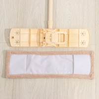 Швабра для мытья пола плоская Доляна, насадка микрофибра 42×12 см, металлическая ручка 124 см