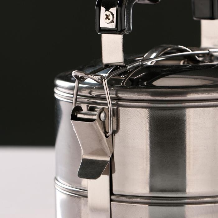 Ланч бокс TAKE IT EASY. 1.4 л. 13.3×17.5 см, с отделениями для еды, с ручкой, нержавеющая сталь