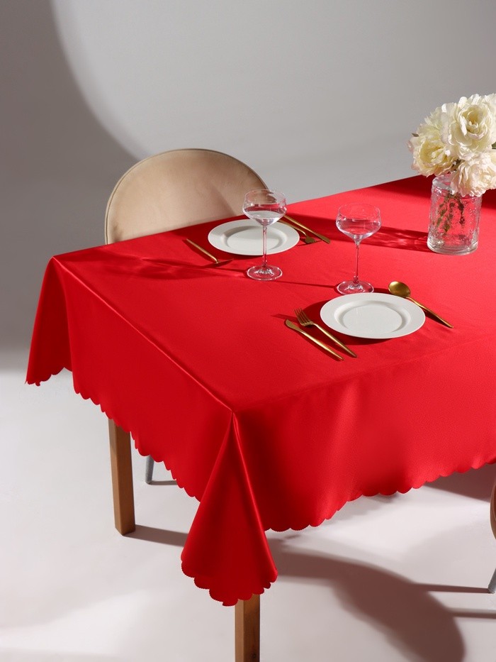 Скатерть «Доляна», однотонная, 140×260 см, 140 г/м², красная