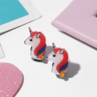 Серьги клипсы детские Выбражулька «Единороги», цветные