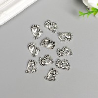 Декор для творчества металл "Ножки" серебро 1,8х1,6 см