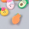 Декор для творчества пластик "Фруктики и овощи с рожицей" МИКС 1,6х1,5 см