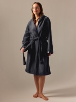 Халат махровый с капюшоном женский SL HOME: Basic «Гри Сандре», размер XL, хлопок 100%, тёмно-серый
