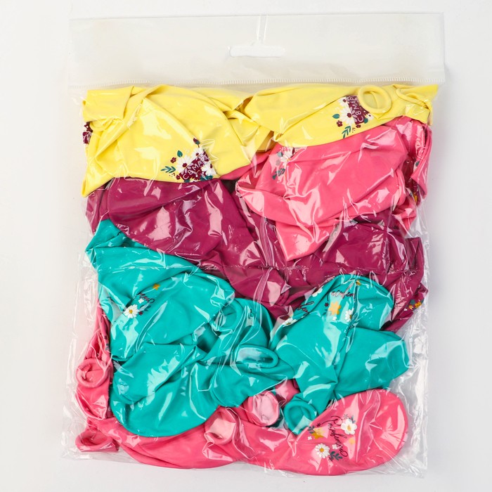 Воздушные шары латексные 12" «С 8 Марта. Расцветай», 50 шт., МИКС