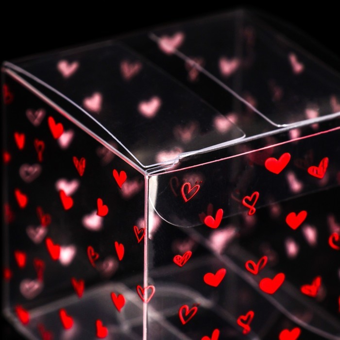 Складная коробка из PVC "Сердца", 5 x 5 x 5 см