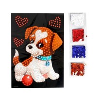 Аппликация пайетками для детей «Весёлый щенок», набор для творчества