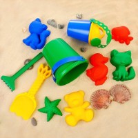 Набор игрушек для песочницы: 8 формочек, совок, лейка, грабли, ведро, МИКС