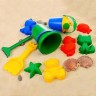 Набор игрушек для песочницы: 8 формочек, совок, лейка, грабли, ведро, МИКС Набор игрушек для песочницы: 8 формочек, совок, лейка, грабли, ведро, МИКС