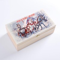 Русское лото "Зимняя тройка лошадей", в шкатулке