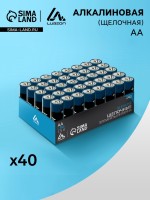 Набор батареек алкалиновых (щелочных) Luazon, AA, LR6, 40 штук