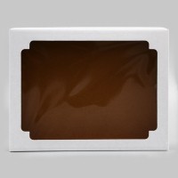 Коробка сборная, крышка-дно, с окном, белая, 26×21×4 см