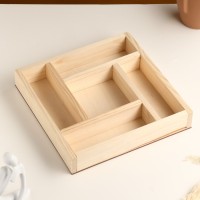 Кашпо «Зигзаг», 25×25×4 см, деревянное, 5 отсеков