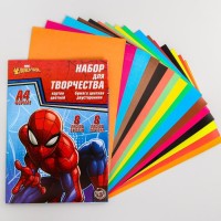 Набор "Человек-паук" А4: 8л цветного одностороннего картона + 8л цветной двусторонней бумаги