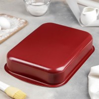 Противень «Эксперт», 34×24×6 см, антипригарное покрытие, цвет бордовый